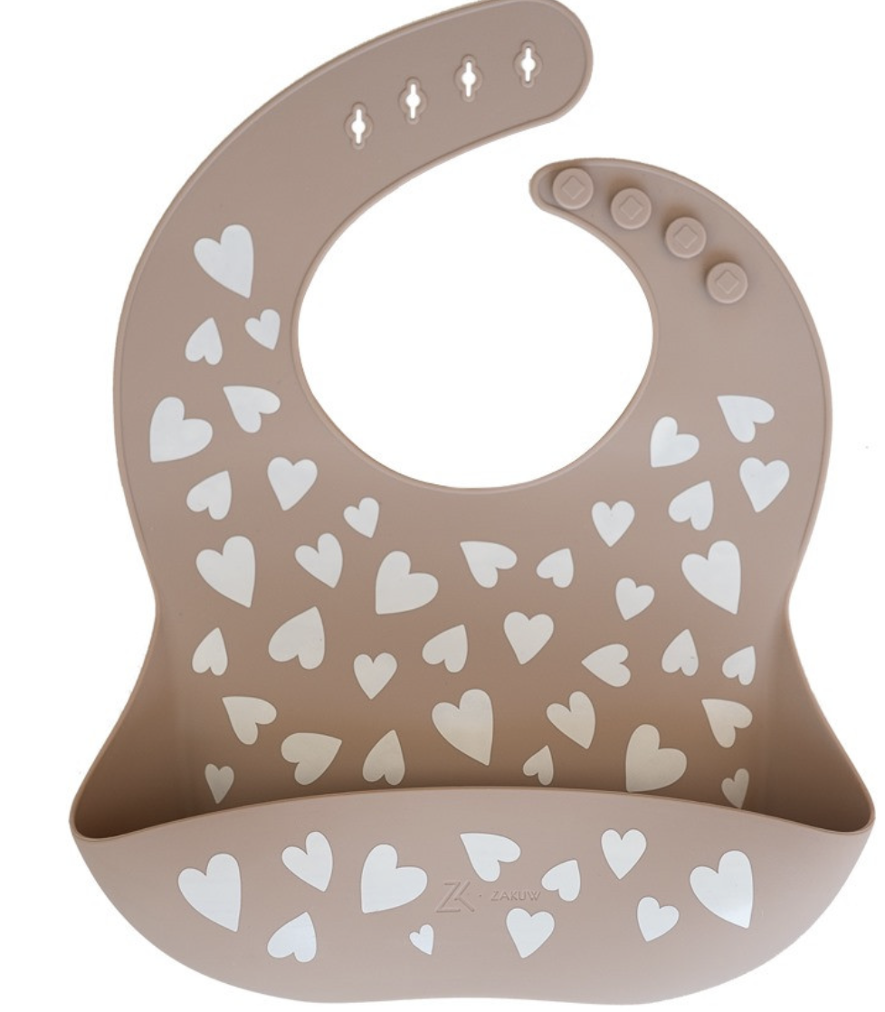 Bavoir en silicone - Fall In Love - Taupe
