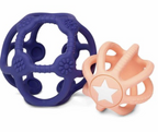 Set de 2 balles sensorielles silicone - Bleu et rose