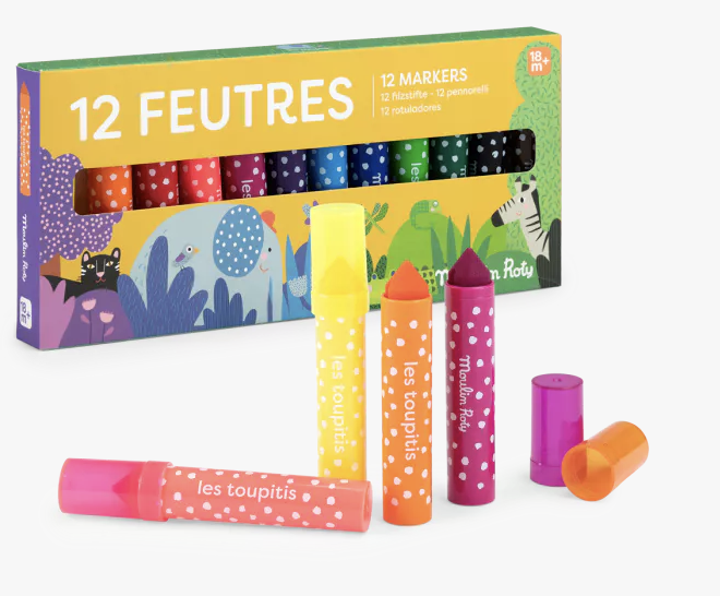 12 gros feutres pointe conique - Les Toupitis
