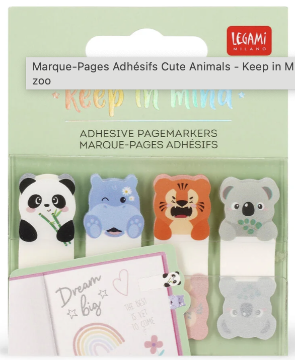 Marque pages adhésifs - Cute Animals