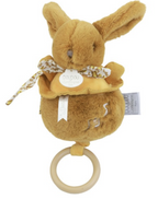 Lapin doudou - boîte à musique - ocre