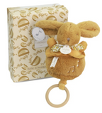 Lapin doudou - boîte à musique - ocre