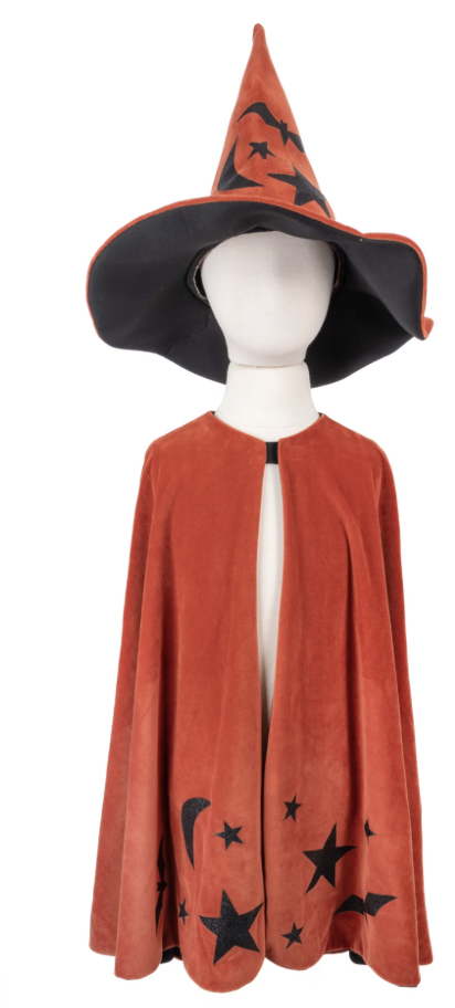 Déguisement - Cape de sorcier d'automne avec chapeau - T 4/6 ans
