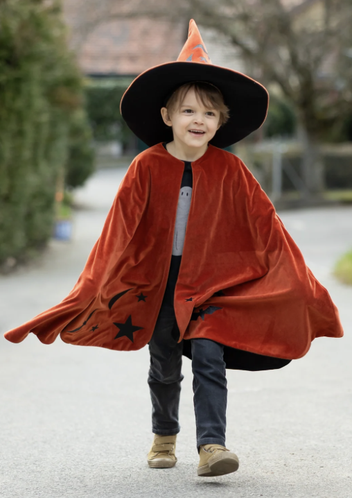 Déguisement - Cape de sorcier d'automne avec chapeau - T 4/6 ans