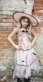 Déguisement - Robe de sorcière glamour avec chapeau - Différentes taille