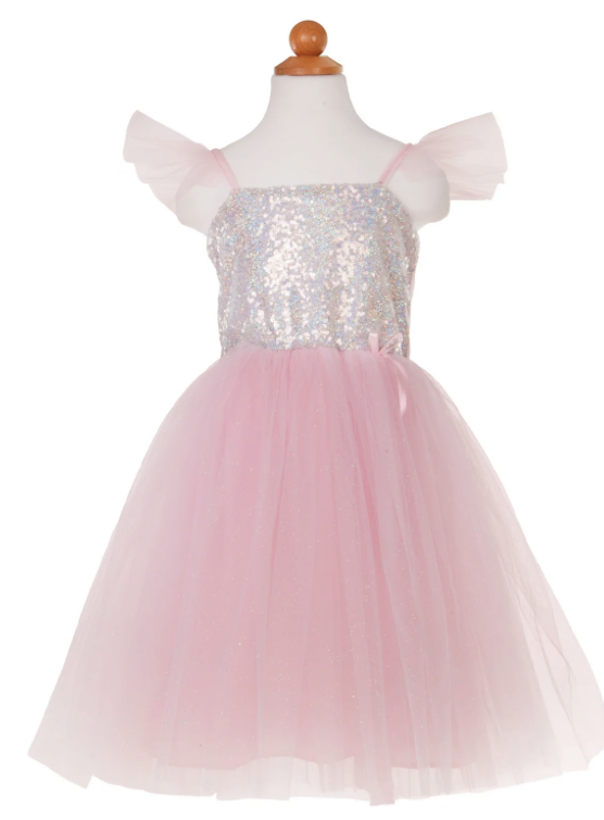 Déguisement - Robe princesse sequins chatoyants Rose - Taille 5/6 ans