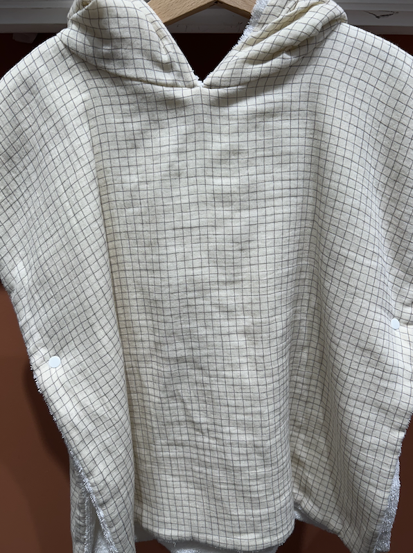 Poncho - Vichy carreaux écru