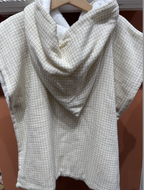 Poncho - Vichy carreaux écru