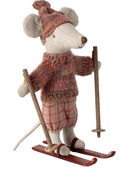 Souris en hiver sur ses skis, Grande soeur - Rose