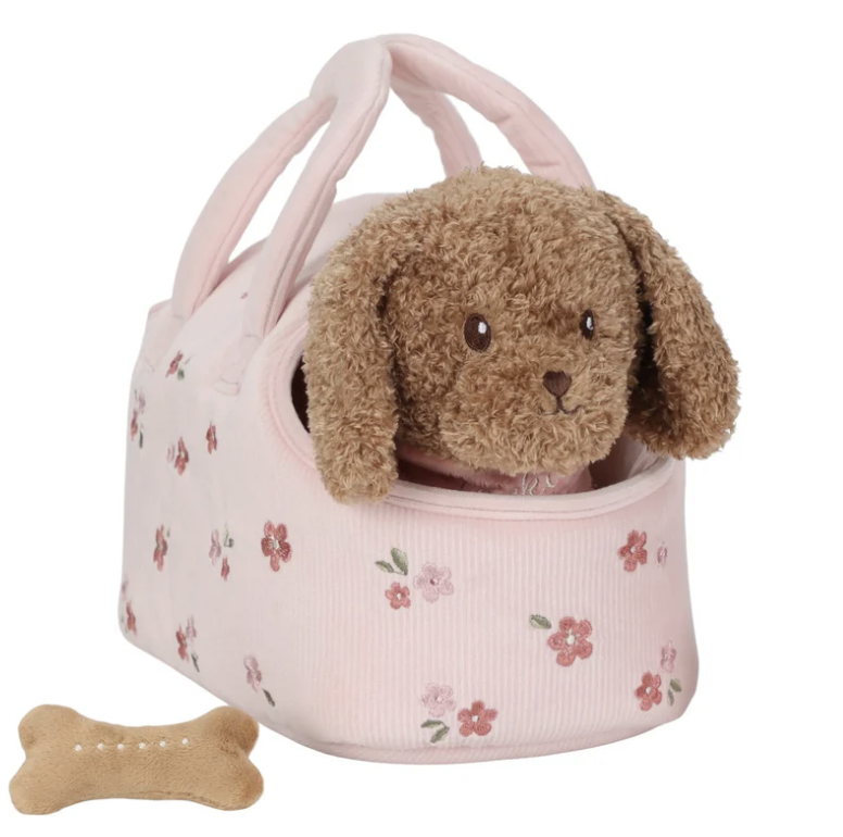 Peluche chien avec son sac - Jackie