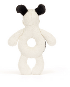 Hochet - Bashful Black & Cream Puppy