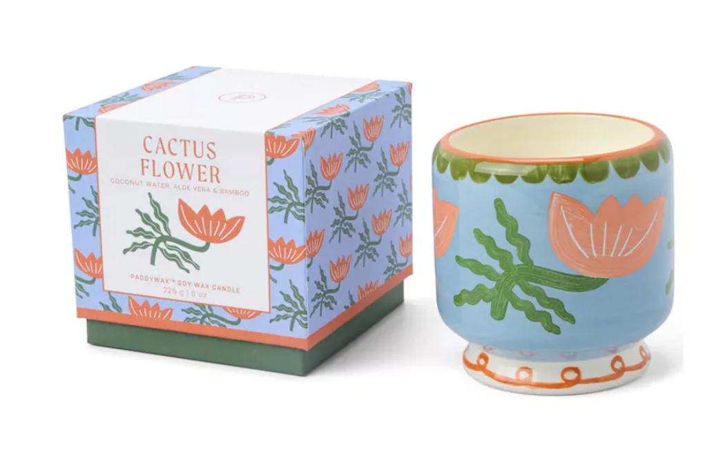 Bougie Adopo en céramique - Cactus flower