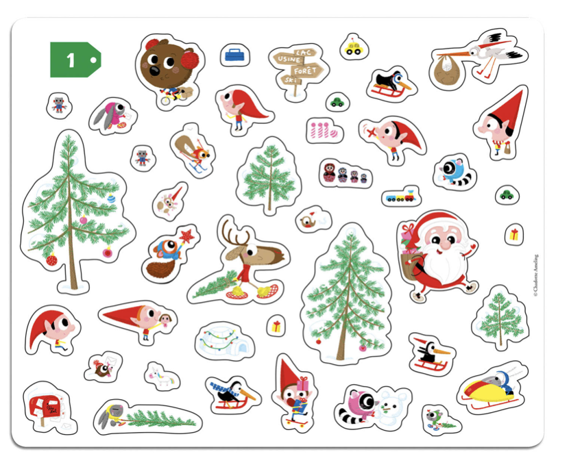 200 autocollants de Noël