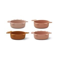 Lot vaisselle de 4 bols  Iggy  - Dino Rose Multi Mix