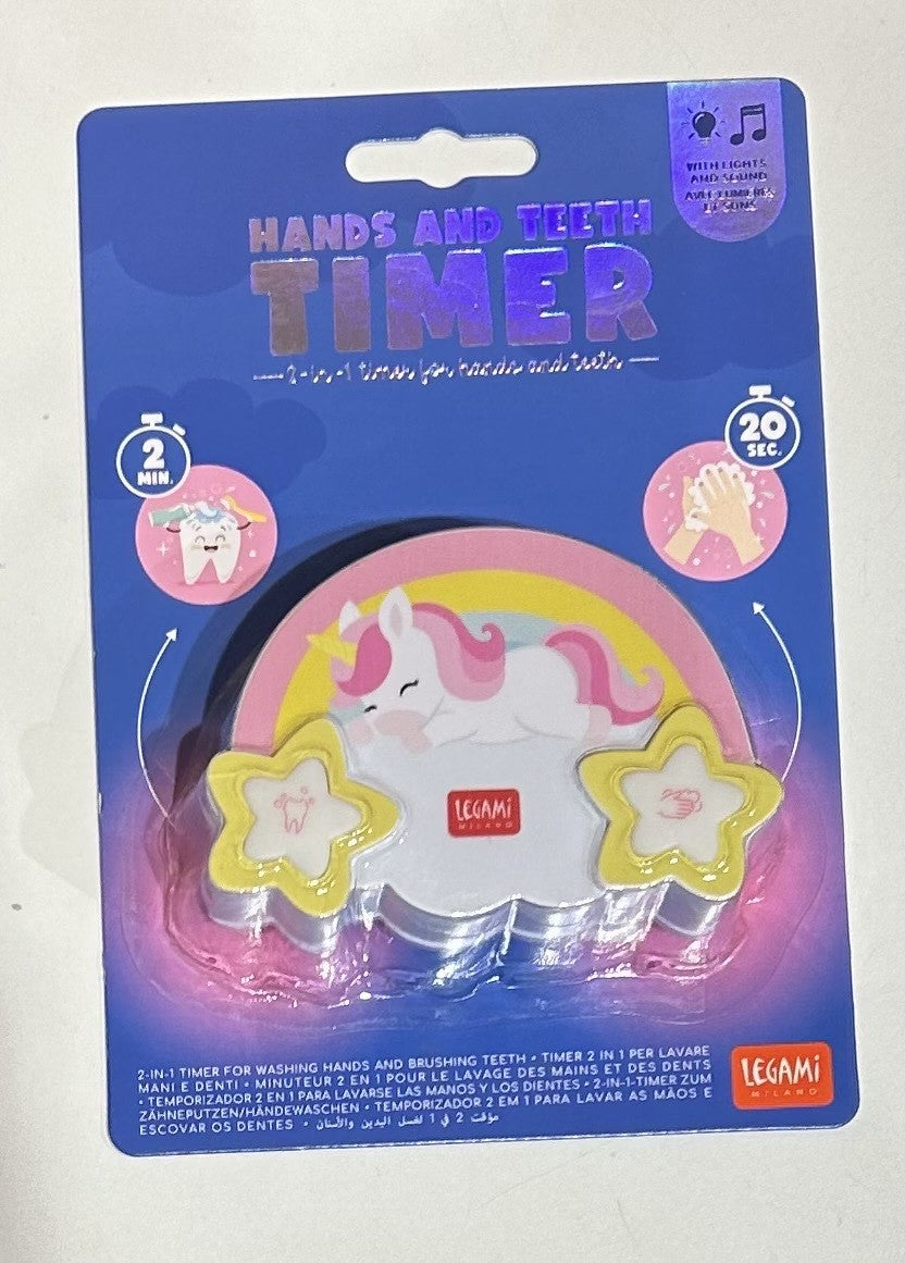 Timer 2 en 1 mains et dents - Licorne