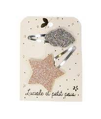 Paire Etoile et nuage - Rose et Bronze