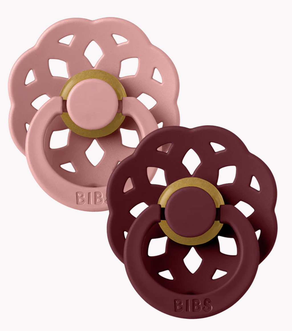 Pack 2 tétines Bibs Bohème ronde - Taille 2 - ( Dusty pink / Elderberry )