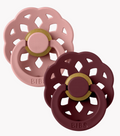 Pack 2 tétines Bibs Bohème ronde - Taille 2 - ( Dusty pink / Elderberry )