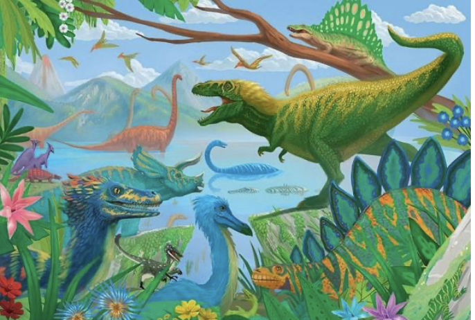 Puzzle - Le paradis des dinosaures - 200 pièces