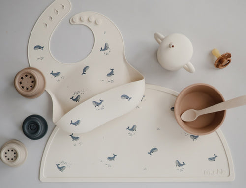 Bavoir en silicone - Baleine