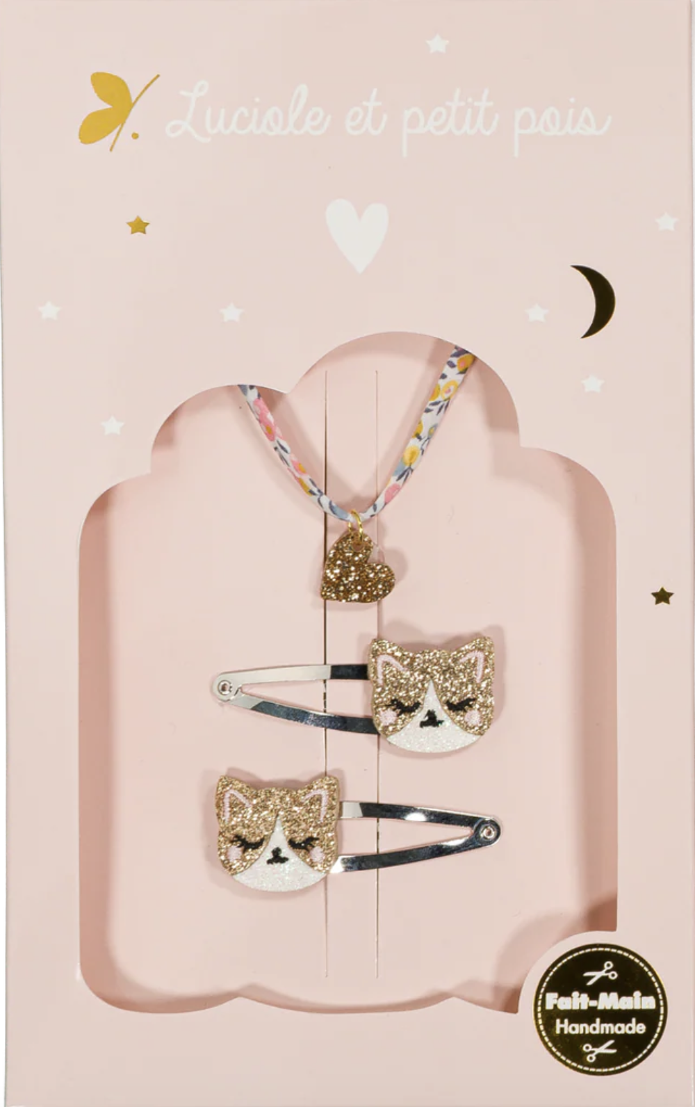 Coffret cadeau - Barrettes Kitty et bracelet Wiltshire Bud