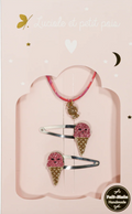 Coffret cadeau - Barrettes Ice cream et Bracelet Candy Kiss