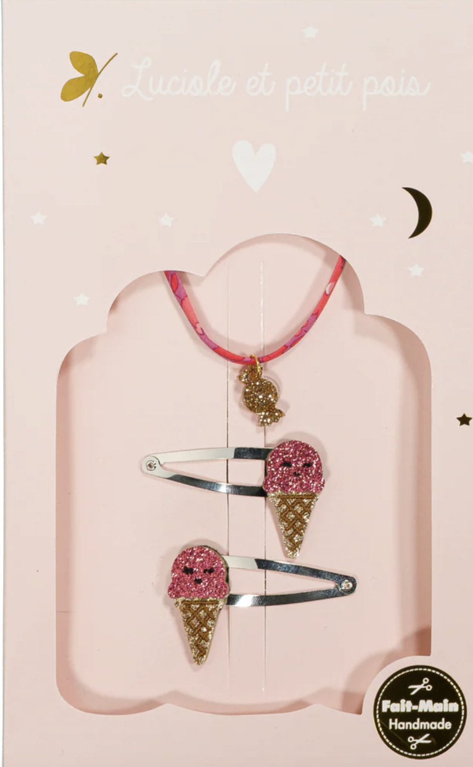 Coffret cadeau - Barrettes Ice cream et Bracelet Candy Kiss