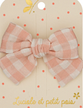 Barrette cheveux - Petit Noeud - Vichy Rose