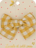Barrette cheveux - Petit Noeud - Vichy Moutarde