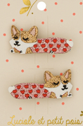 Barrettes Paire - Chien Corgi