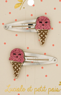 Barrettes cheveux - Ice Cream Framboise