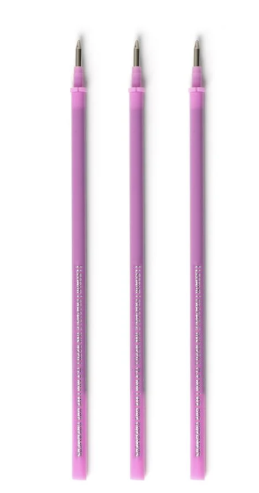 Stylo effaçable - 3 recharges encre violet