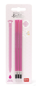 Stylo effaçable - 3 recharges encre rose
