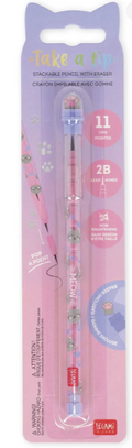 Crayon empilables avec gomme - Kitty