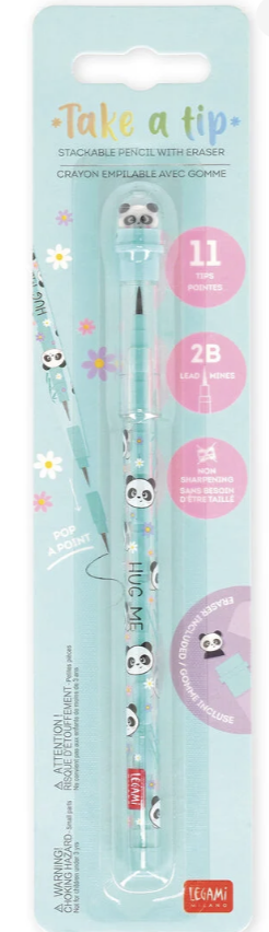 Crayon empilables avec gomme - Panda
