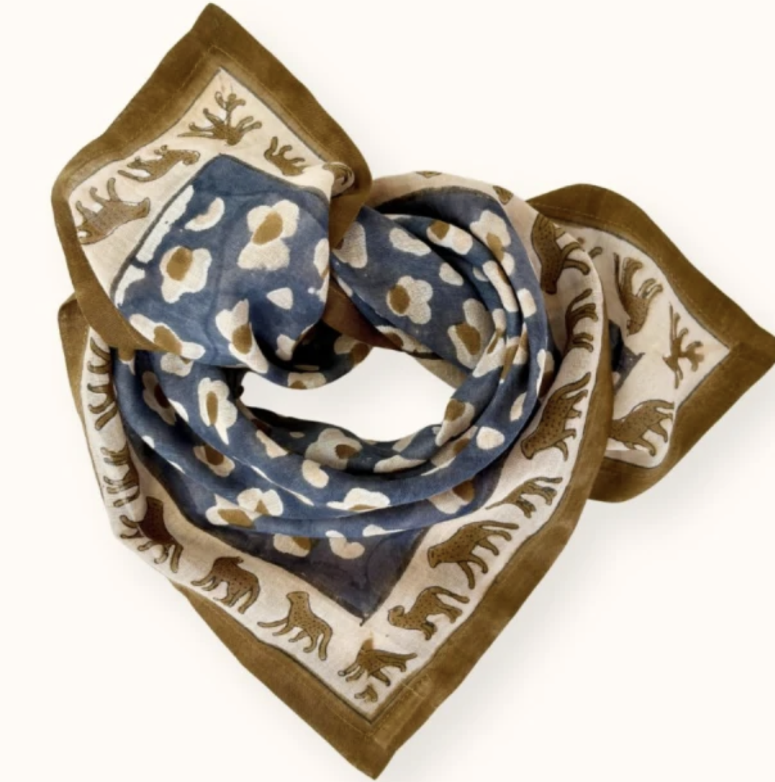 Small Foulard Dupitta - Leopard Tapenade