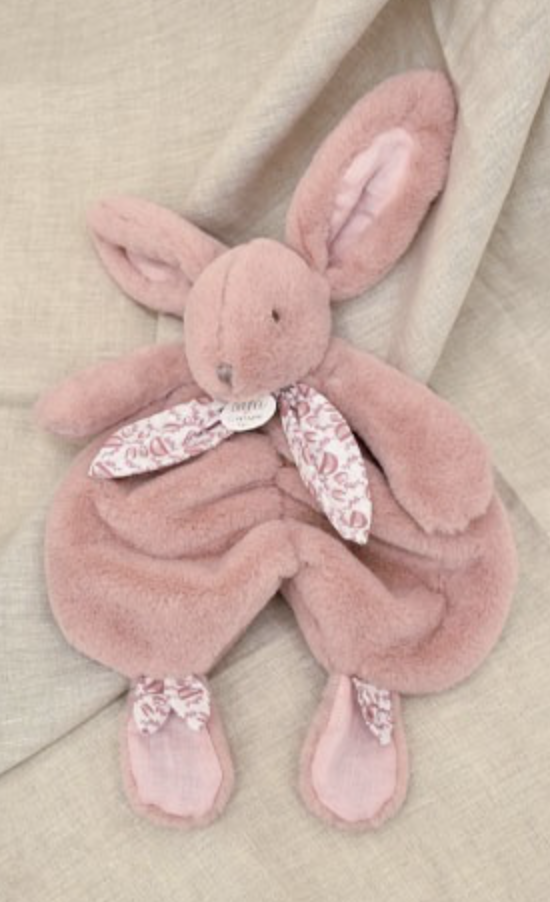 Doudou Lapin Plat - Rose