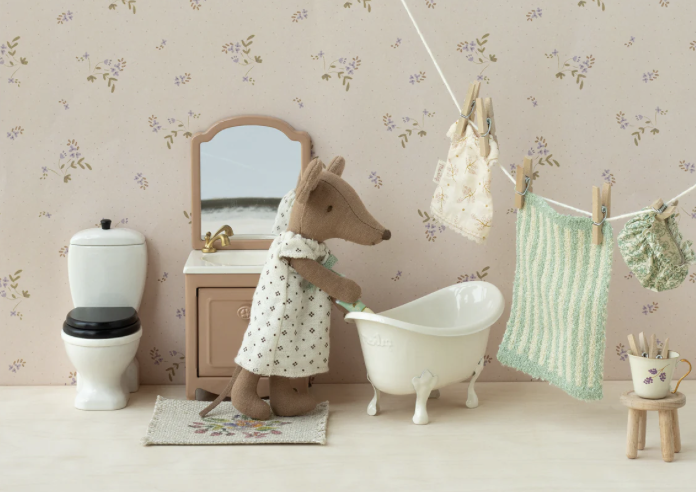 Coiffeuse avec évier, Souris - Rose Poudré