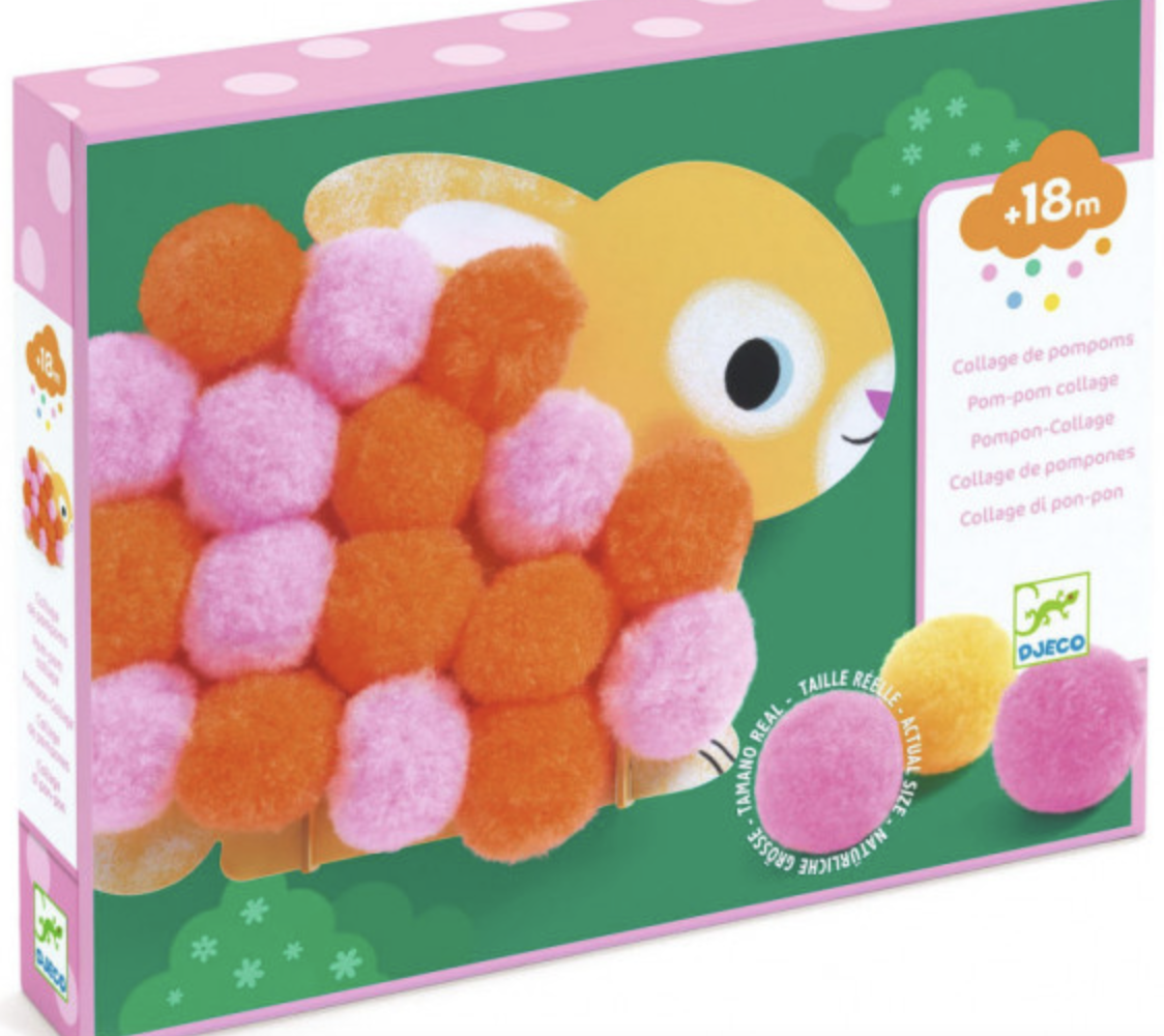 Collage de pompons - Animaux et ronds pompons