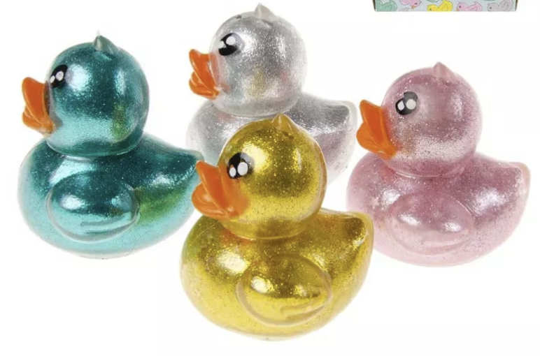 Balle anti stress - Canard à paillettes - Couleur aléatoire
