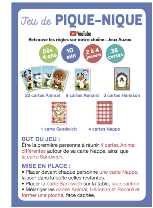 Jeu de cartes - Pique Nique