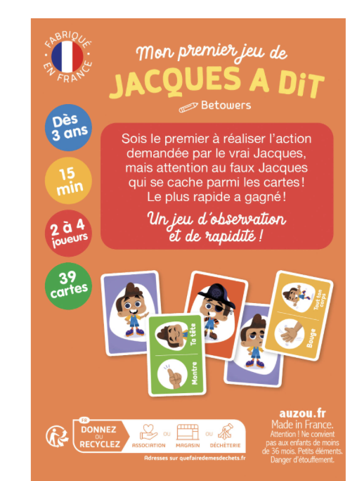 Jeu de cartes - Jacques a dit