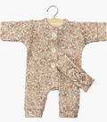 Babies - Combinaison Lili et son headband - Petites fleurs cacao