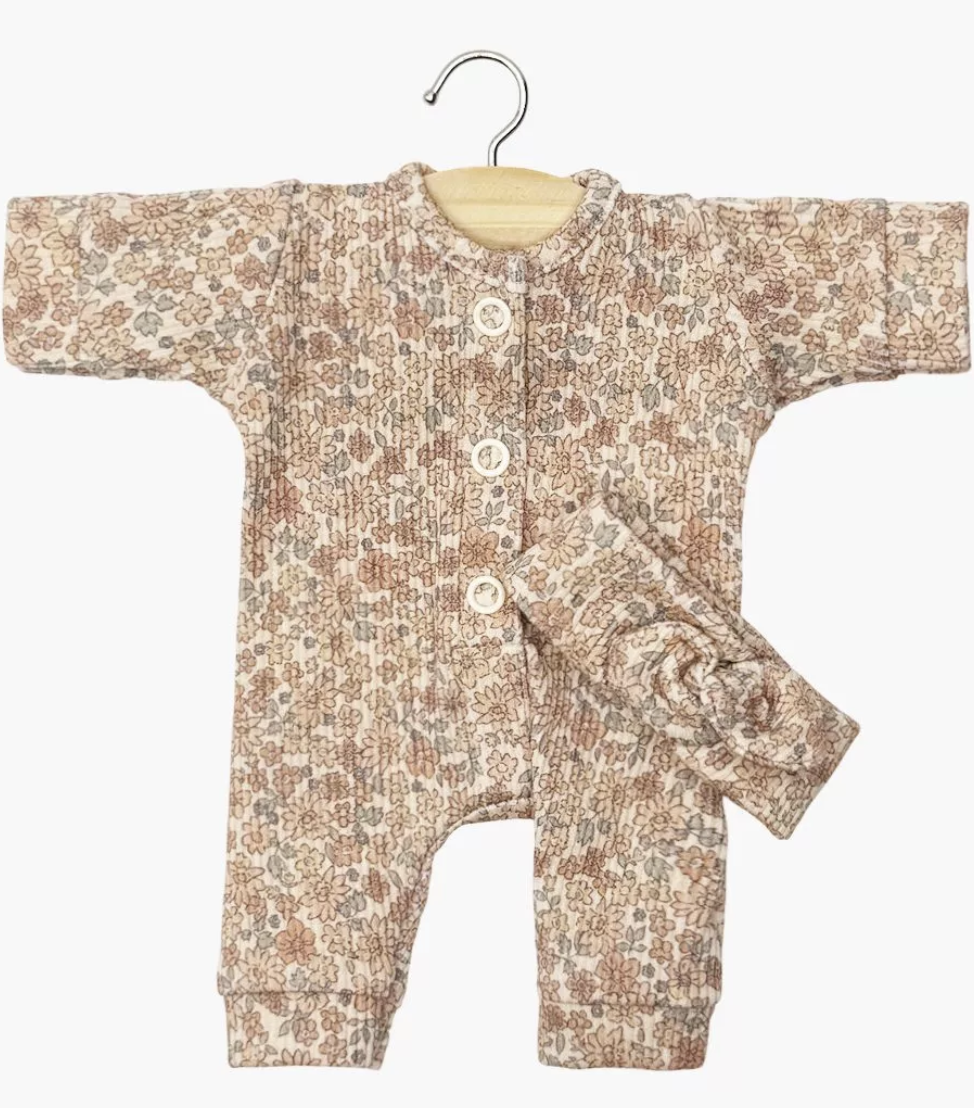 Babies - Combinaison Lili et son headband - Petites fleurs cacao