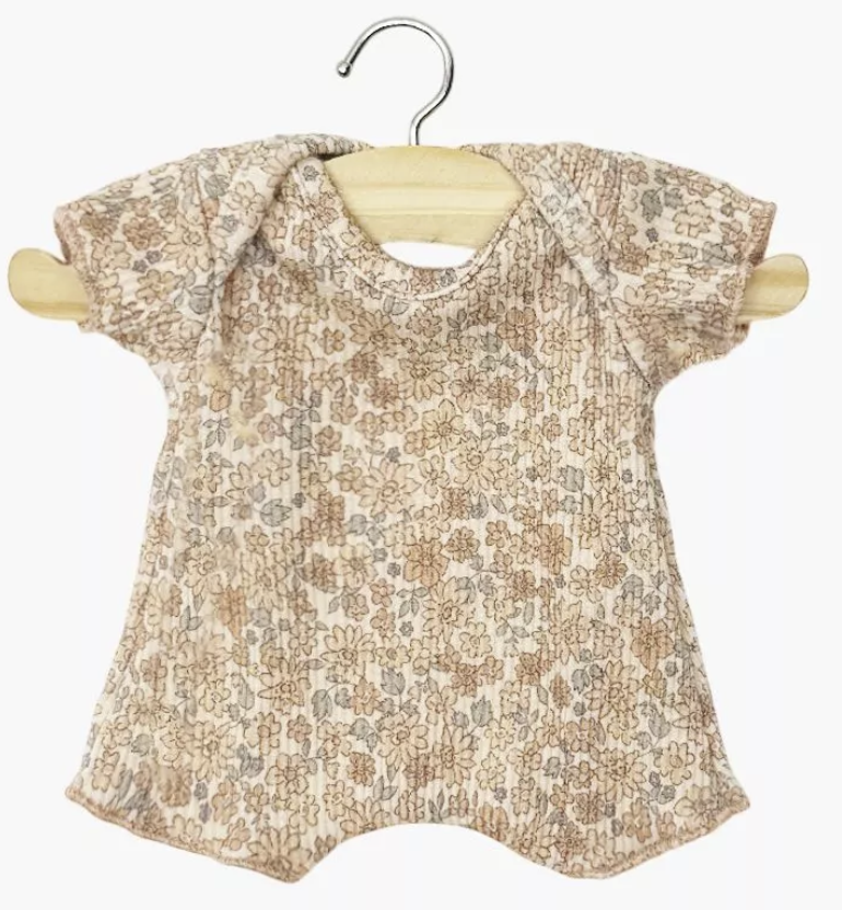 Babies - Body shorty en maille Petites fleurs cacao