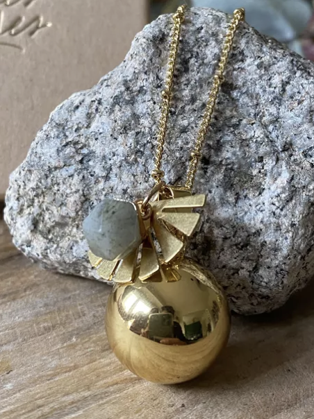 Bola de grossesse - Doré - Pierre Labradorite