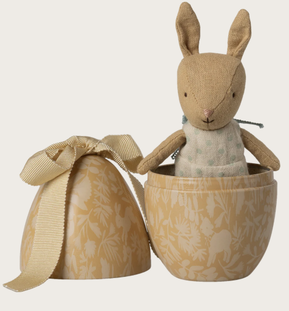 Oeuf de Pâques avec lapin Micro - Petit - Jaune crème