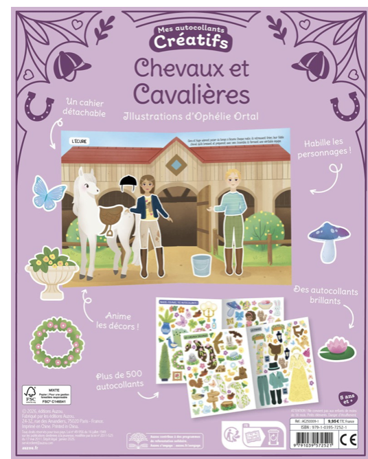 Mes 500 autocollants créatifs - Chevaux et Cavalières