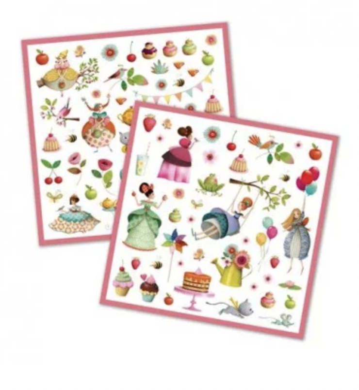Stickers Autocollants - princess Tea party