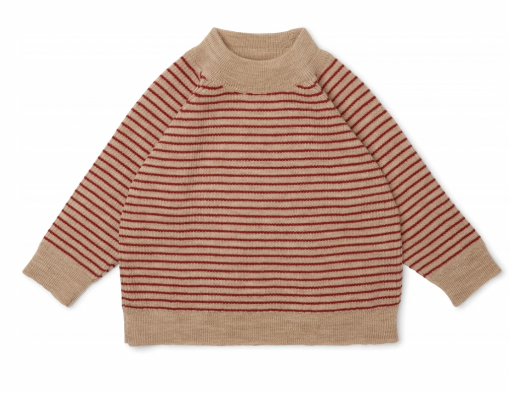 Pull rayures rouge -